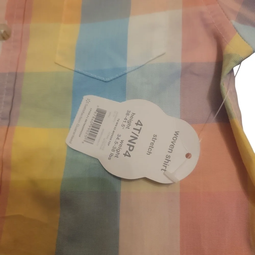 Carter's Multicolor Plaid Shirt and Orange Shorts Set